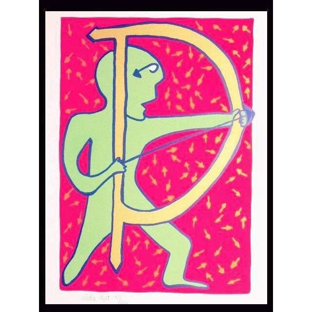 Viola Holt - zeefdruk Boogschutter - 50 x 70 cm, Antiek en Kunst, Kunst | Litho's en Zeefdrukken, Gesigneerd, Ophalen of Verzenden
