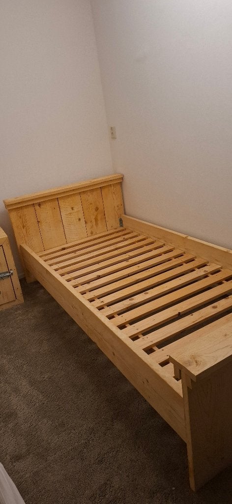 Eenpersoonsbed, steigerhout., Ophalen, Gebruikt, 90 cm, Eenpersoons