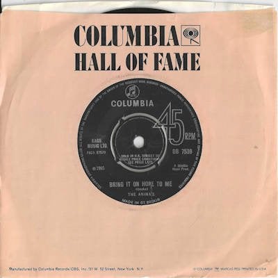 The ANIMALS  1965   SUPER  !!  A828, Ophalen of Verzenden, Gebruikt, 7 inch, Pop
