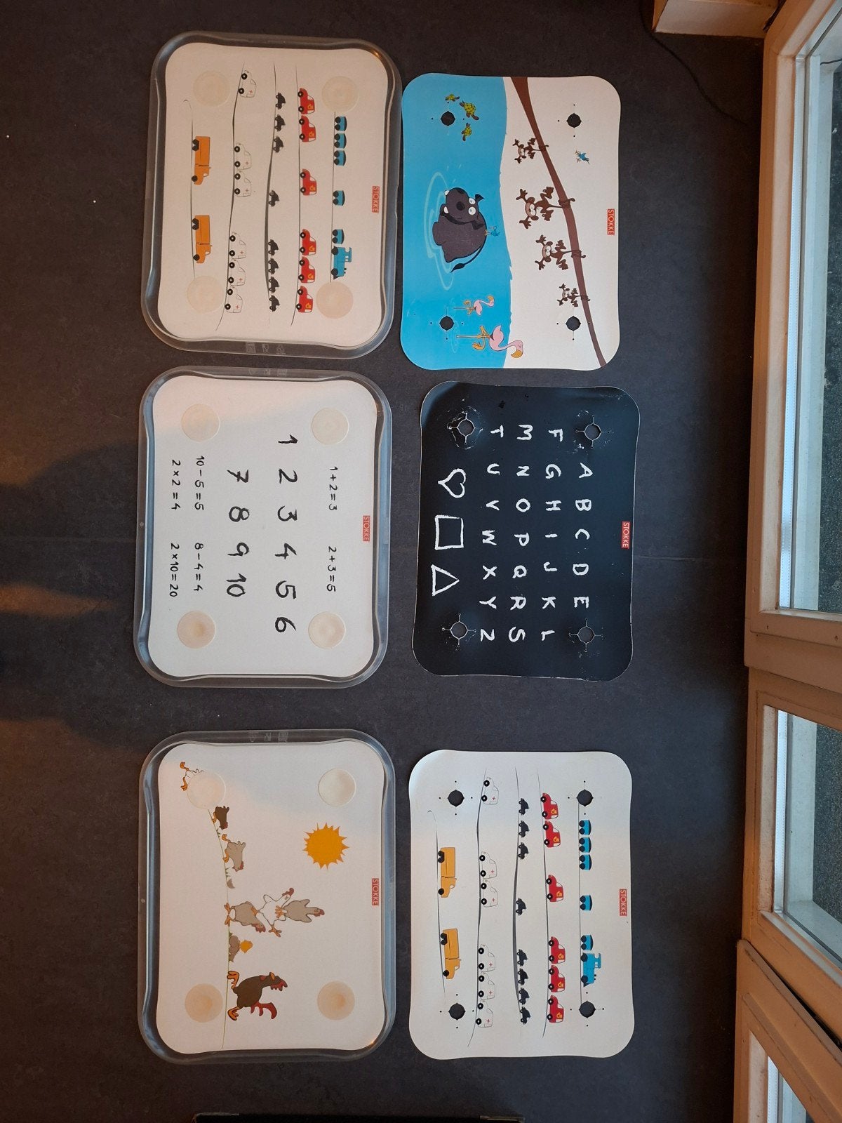3 Stokke Table Tops met verwisselbare sjablonen, Ophalen, Gebruikt, Taal en Lezen