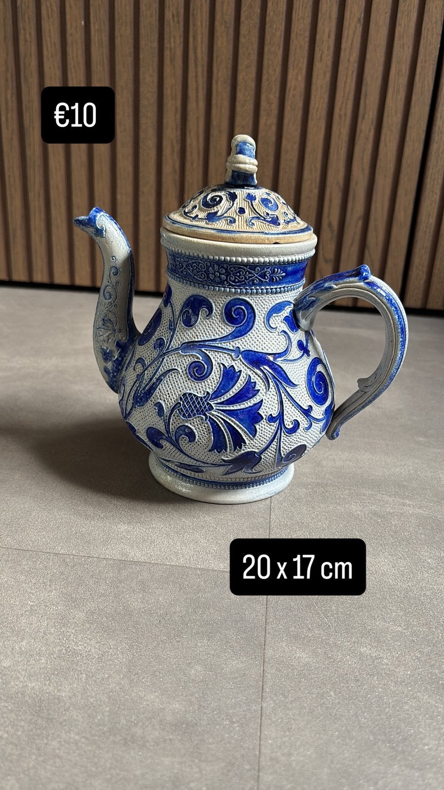 Blauw-witte decoratieve theepot met deksel, Ophalen of Verzenden