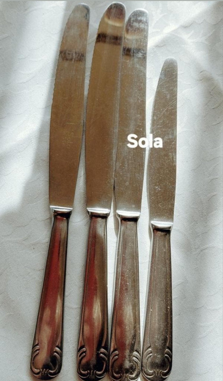 Sola bestek grote bewerkte messen brede handvatten, Ophalen of Verzenden, Overige typen