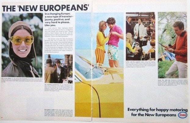 4 vintage advertenties reclames Esso 1960-71 energie, Ophalen of Verzenden, Gebruikt, Overige typen