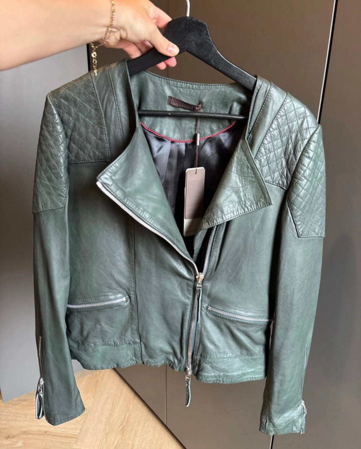 Nieuw! DNA leer groen jasje maat 5/L, Verzenden, Nieuw, Maat 42/44 (L), Groen