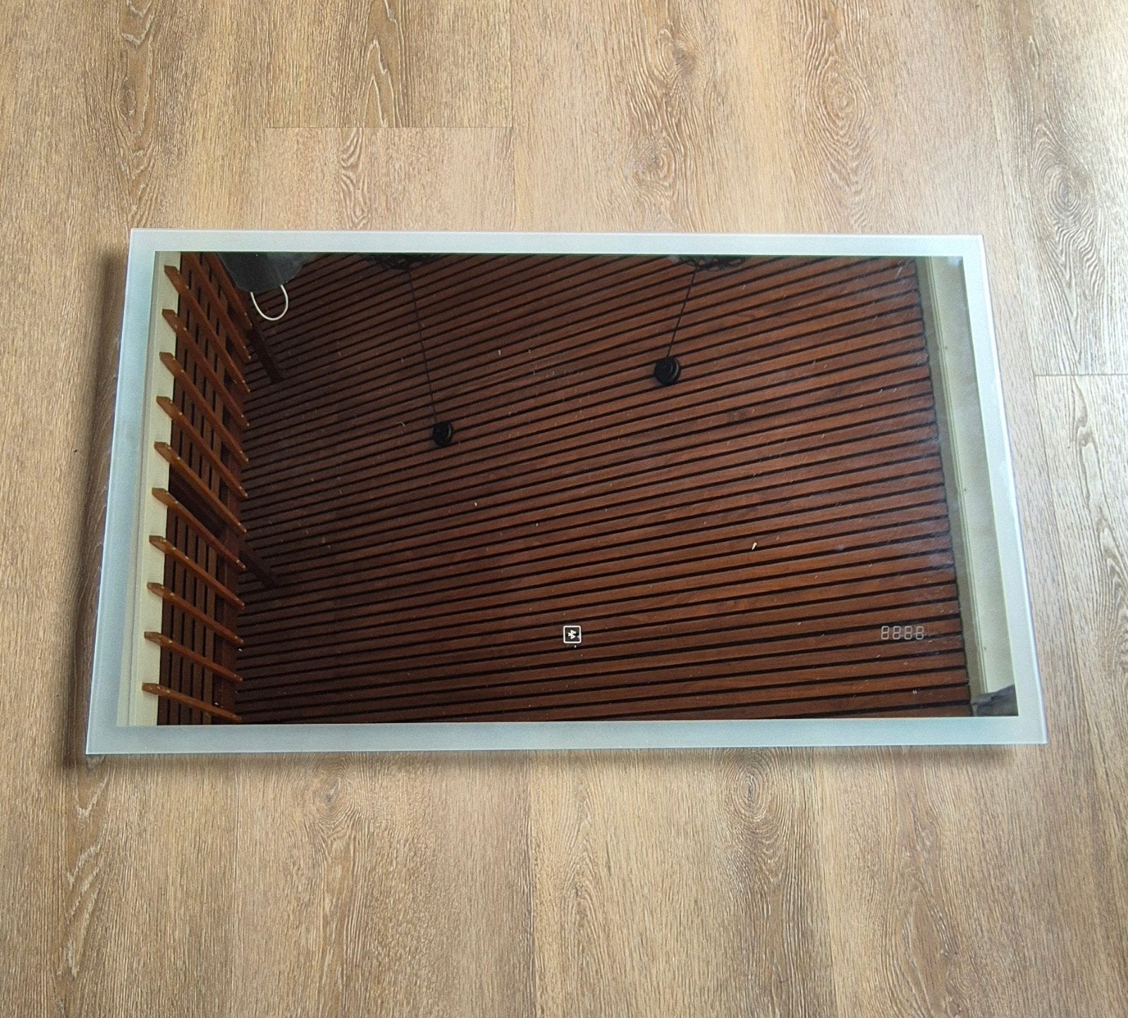 Badkamerspiegel met LED verlichting en Bluetooth, Huis en Inrichting, Ophalen, Gebruikt, Rechthoekig, 75 tot 100 cm