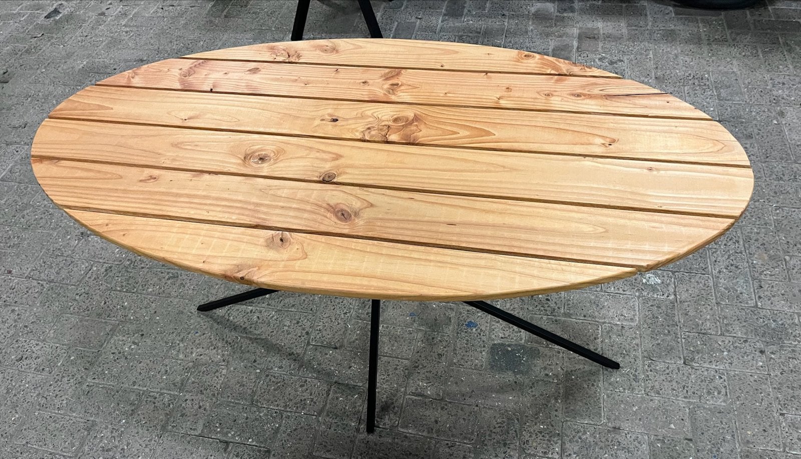 Ovale tuintafel met douglas houten blad, Tuin en Terras, Tuintafels, Ophalen, Nieuw, Ovaal, Hout