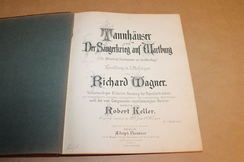 Tannhäuser — Wagner Partituur Antiek 1909, Gebruikt, Klassiek, Ophalen of Verzenden, Artiest of Componist