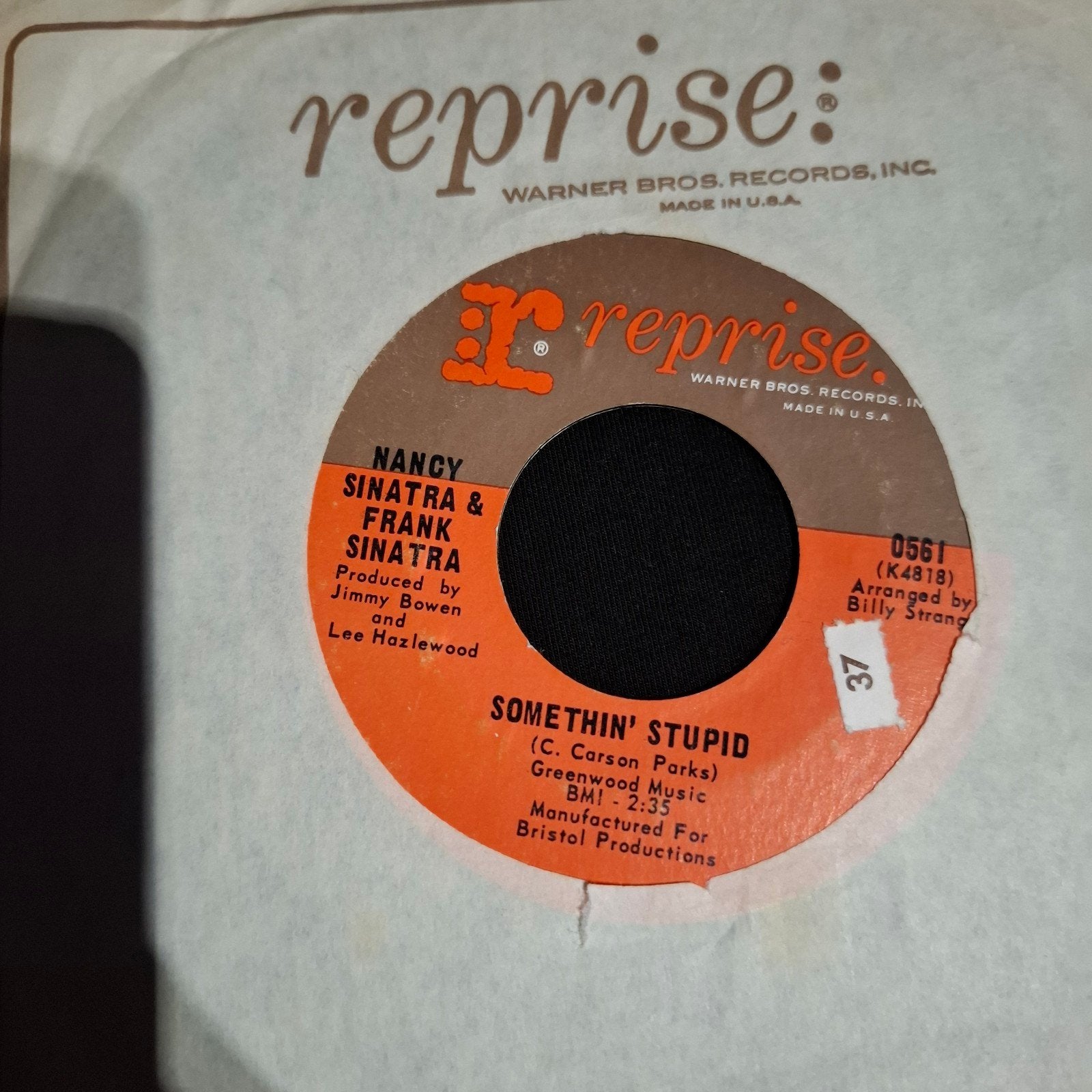 Frank & Nancy Sinatra - Somethin' Stupid  (1967) 7" Single, Ophalen of Verzenden, Gebruikt, Jazz en Blues