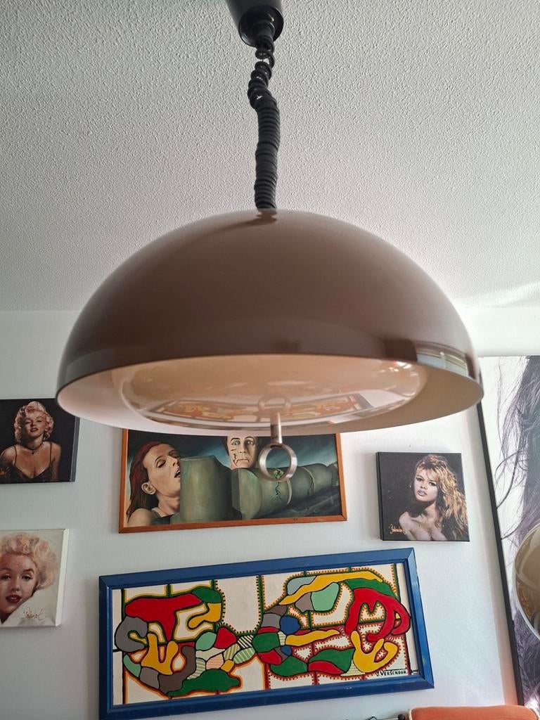 Vintage Dijkstra Space age mushroom design Pendant hanglamp, Huis en Inrichting, Lampen | Hanglampen, Ophalen, Zo goed als nieuw