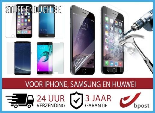 iPhone Xiaomi Samsung Gehard Glas Folie Screen Protector A+, Ophalen of Verzenden, Nieuw, Telefoonhanger of Accessoire, Apple iPhone