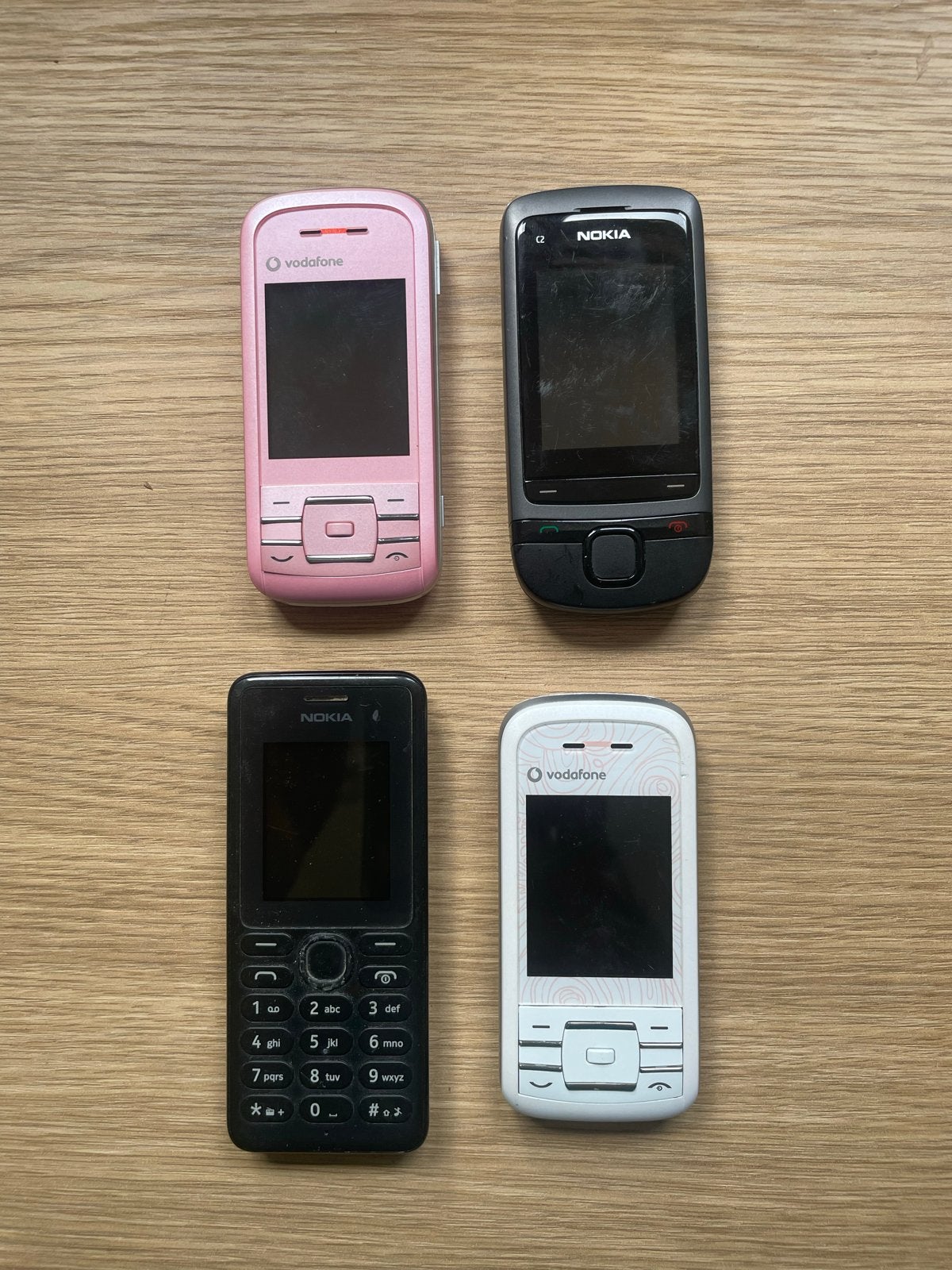 Partij Nokia / Vodafone telefoons - 4 stuks), Overige modellen, Overige kleuren, Fysiek toetsenbord, Ophalen of Verzenden