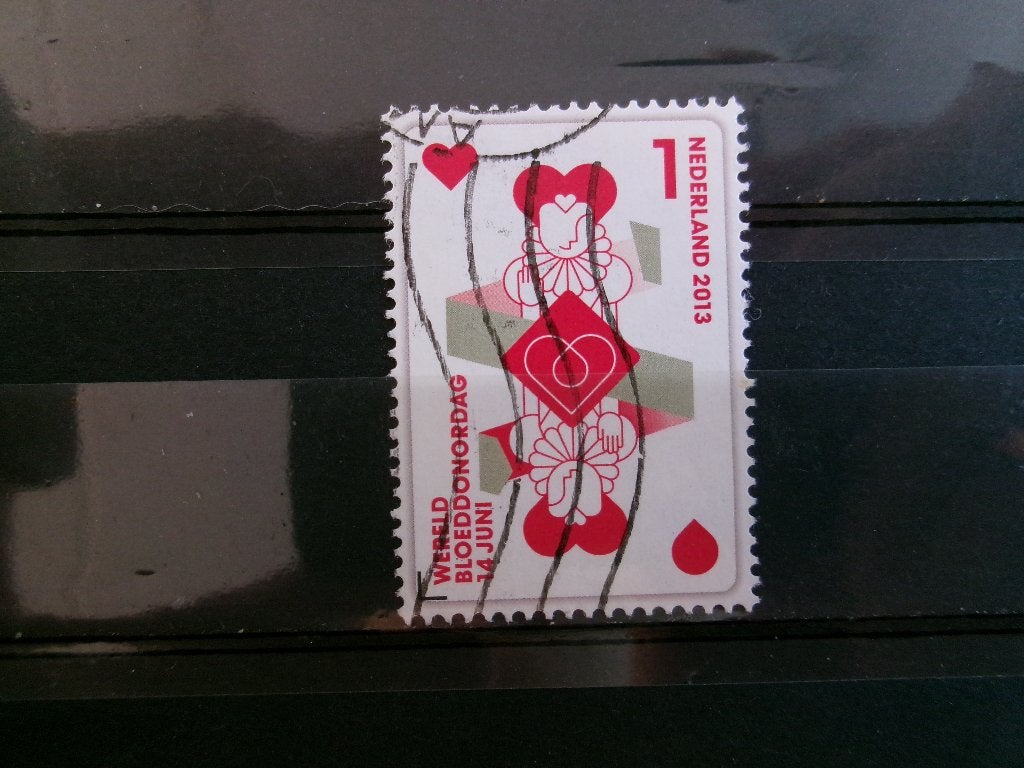 2013 - speelkaart vrouw wit (405b), Ophalen of Verzenden, Gestempeld