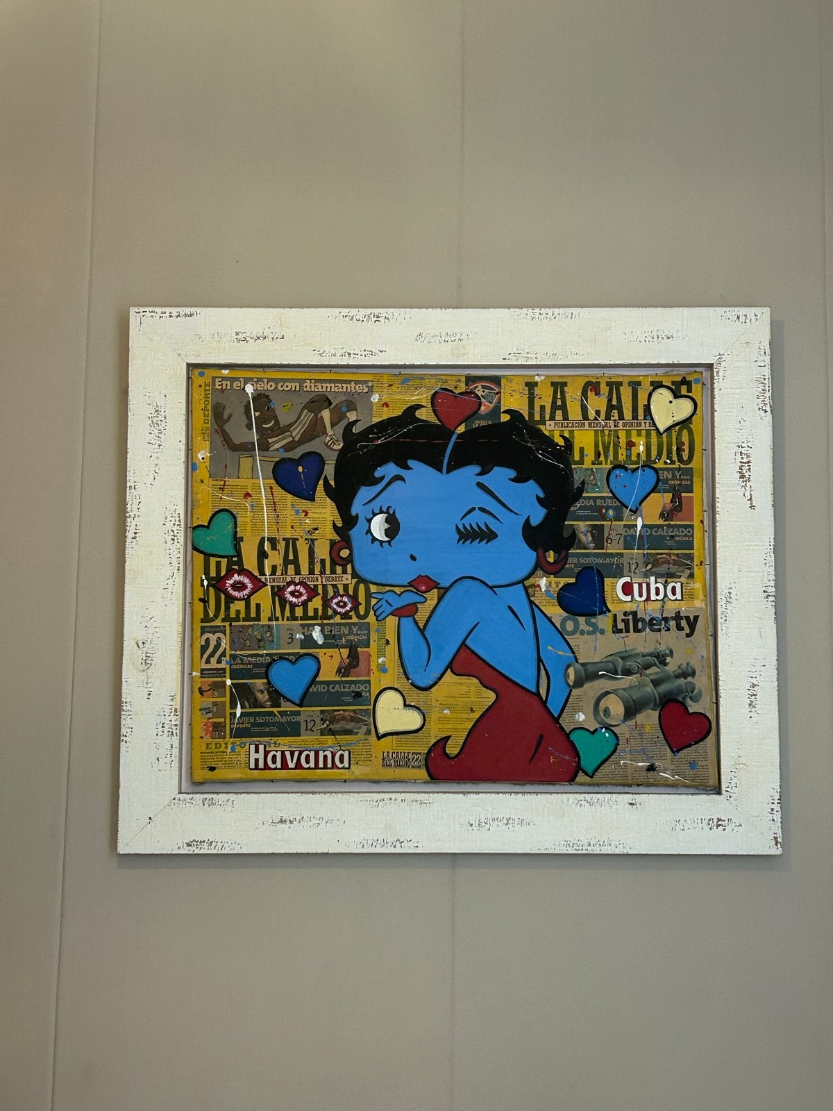 Uniek Betty Boop kunstwerk - Cuba thema, Ophalen of Verzenden