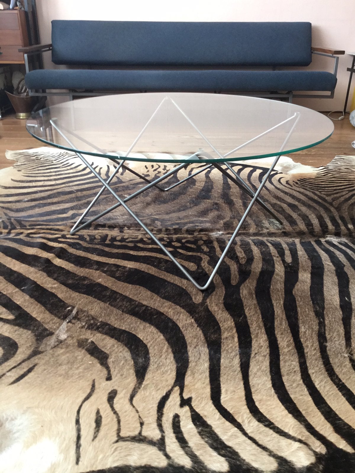 vintage design draadstalen salontafel jaren 80, Ophalen