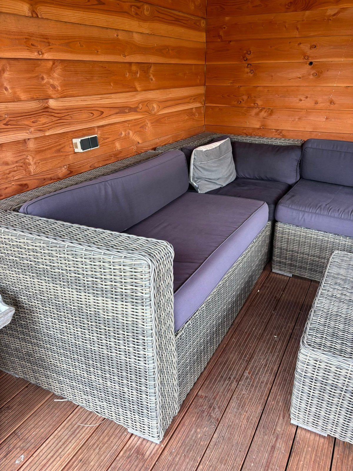 Loungeset wicker, Tuin en Terras, Ophalen, Zo goed als nieuw, Hocker, 2 zitplaatsen