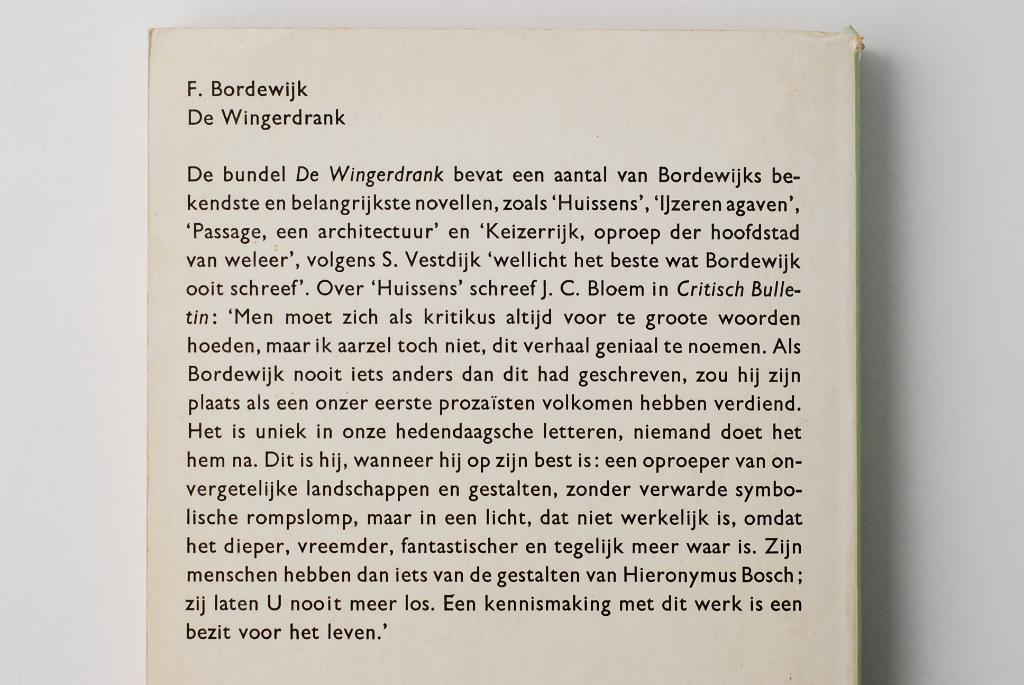 De wingerdrank - F. Bordewijk (1978), Boeken, Verzenden, Gelezen, Nederland