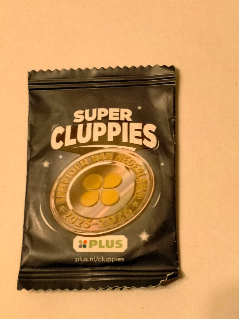 Kampioenschaal super cluppie nr 3 plus munt supercluppie, Verzenden, Overige binnenlandse clubs, Overige typen