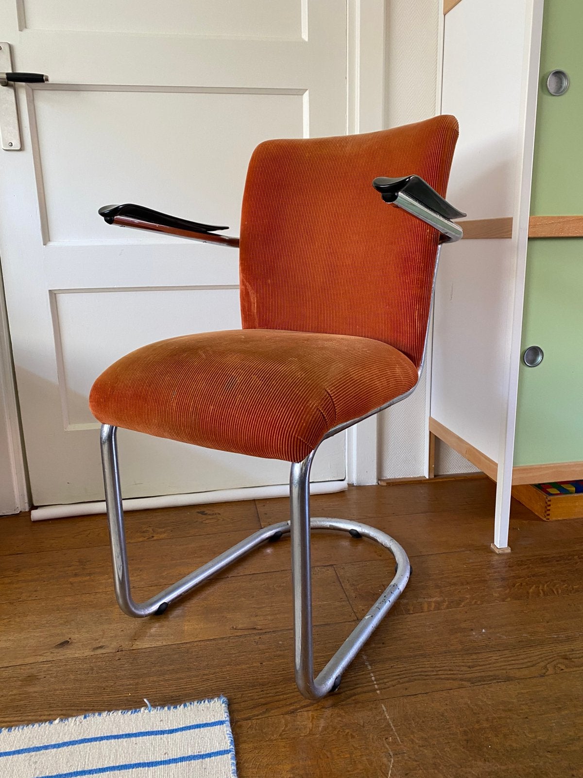 Buisframe stoel - Gebr. de Wit - model 1018, Huis en Inrichting, Stoelen, Ophalen, Overige kleuren, Dutch Design Vintage Midcentury Modern