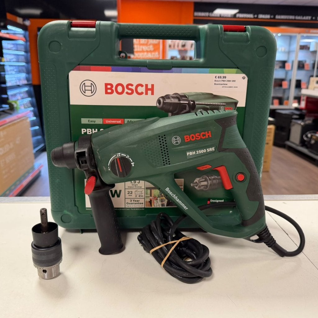 Bosch PBH 2500 SRE Boormachine, Bosch, Zo goed als nieuw, Support@bosch.com, Robert Bosch GmbH
Robert-Bosch-Platz 1
70839 Gerlingen-SchillerhÃ¶he
Germany