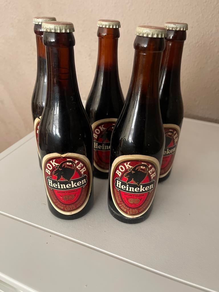 Heineken Bokbier flesjes 1973, Ophalen of Verzenden, Gebruikt, Flesje(s), Heineken