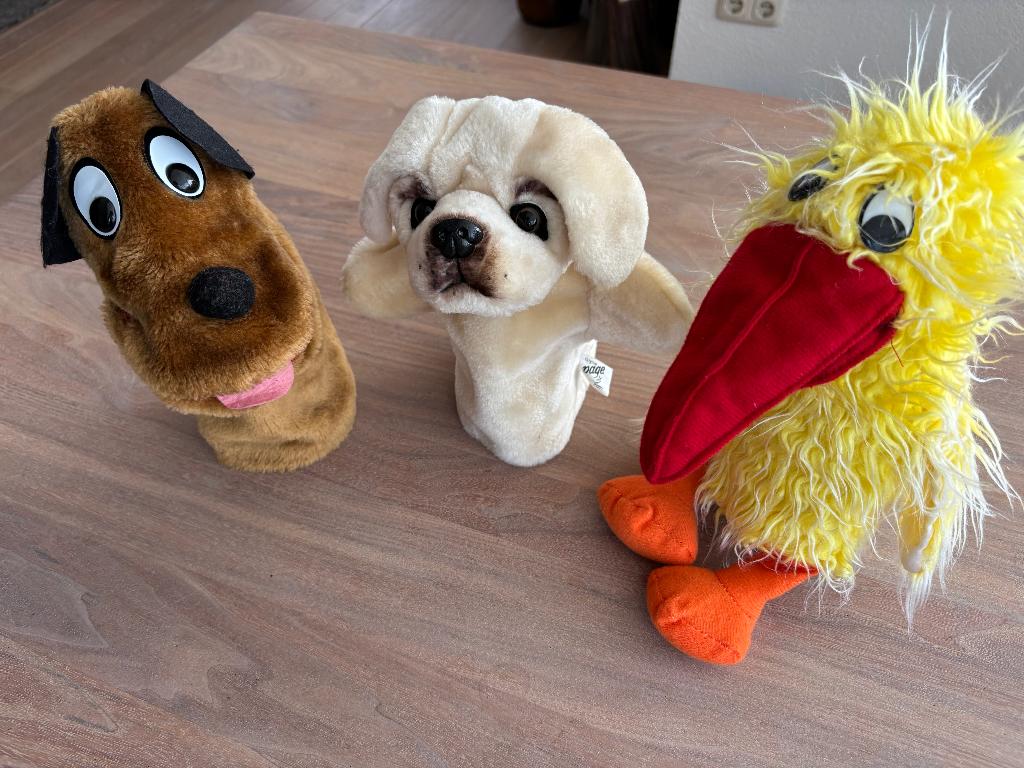 3 dieren als handpoppen, Ophalen of Verzenden, Zo goed als nieuw, Overige typen