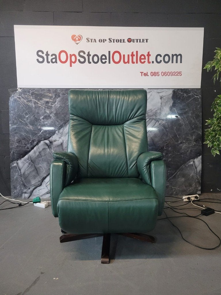 Staopstoel Malmo Groen Leder met Topswing