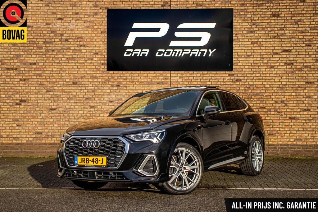 Audi Q3 Sportback 45 TFSI quattro S-Line, BTW Auto,Pano, B&O, Gebruikt, Leder en Stof, Zwart, 14 km/l