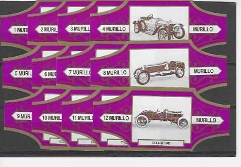 reeks 4083  auto's     1-12   sigarenbanden, Ophalen of Verzenden, Zo goed als nieuw, Sigarenbandjes