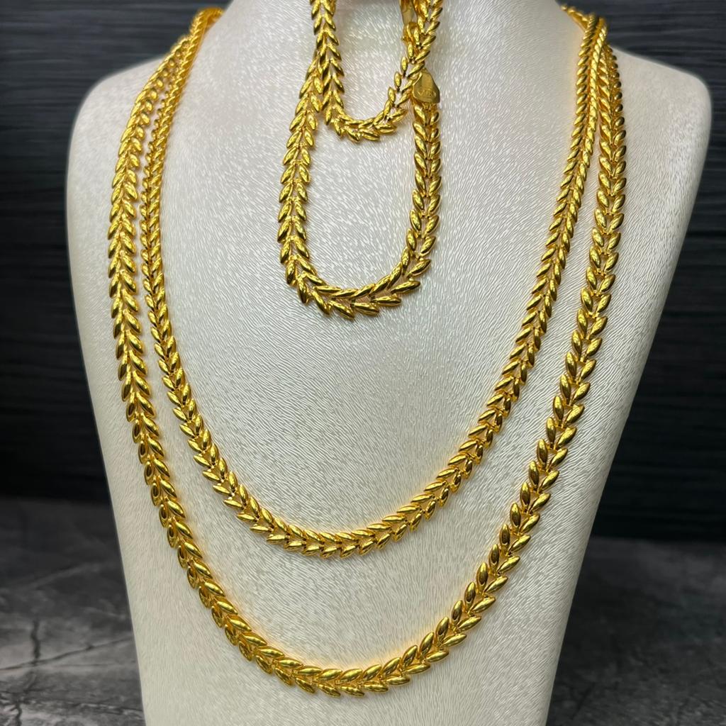 21k gouden setjes ketting met armband, Ophalen of Verzenden, Zo goed als nieuw, Goud