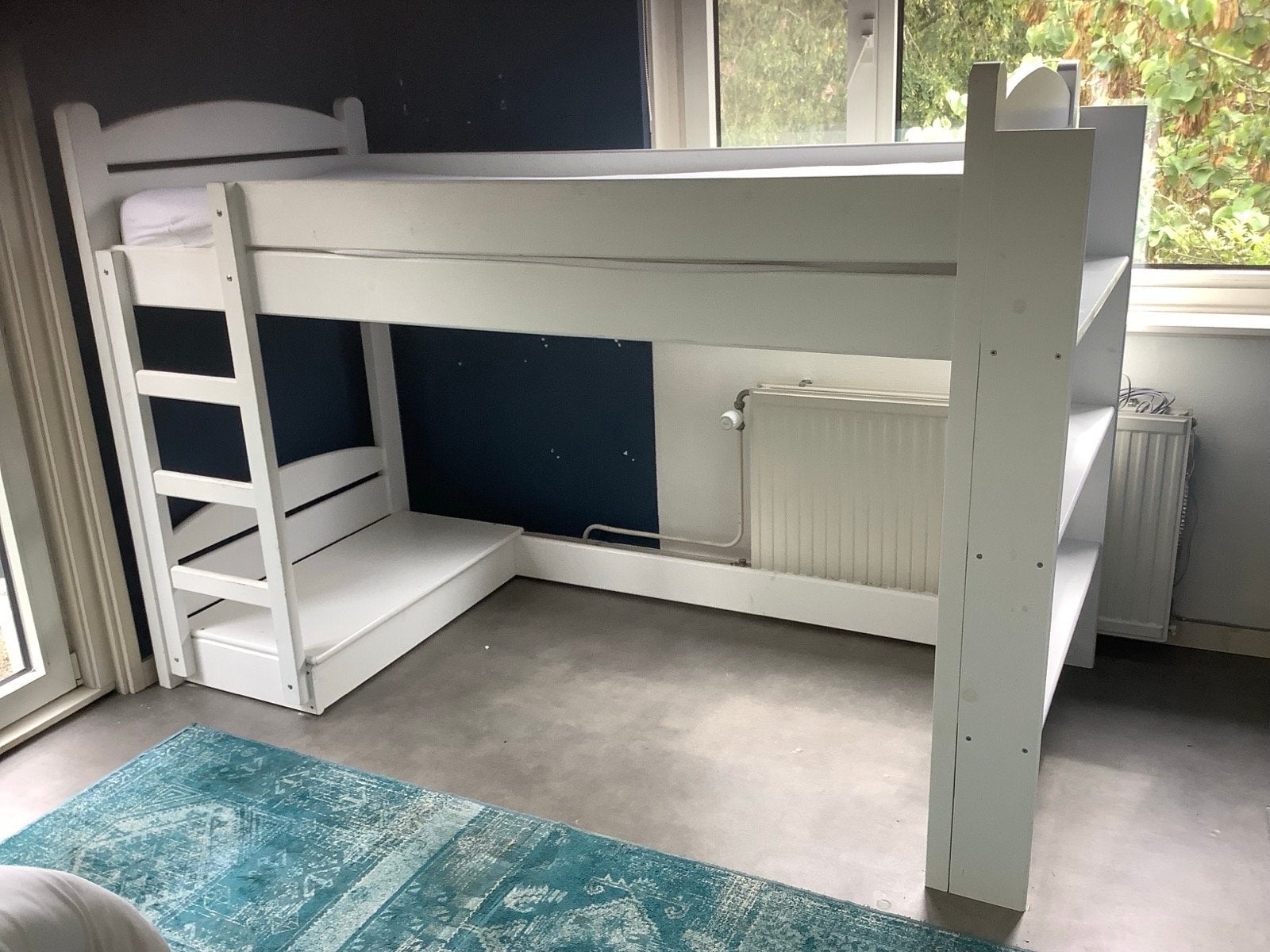 Houten hoogslaper op maat gemaakt - 200x90 cm, Ophalen, Gebruikt, 90 cm, Eenpersoons