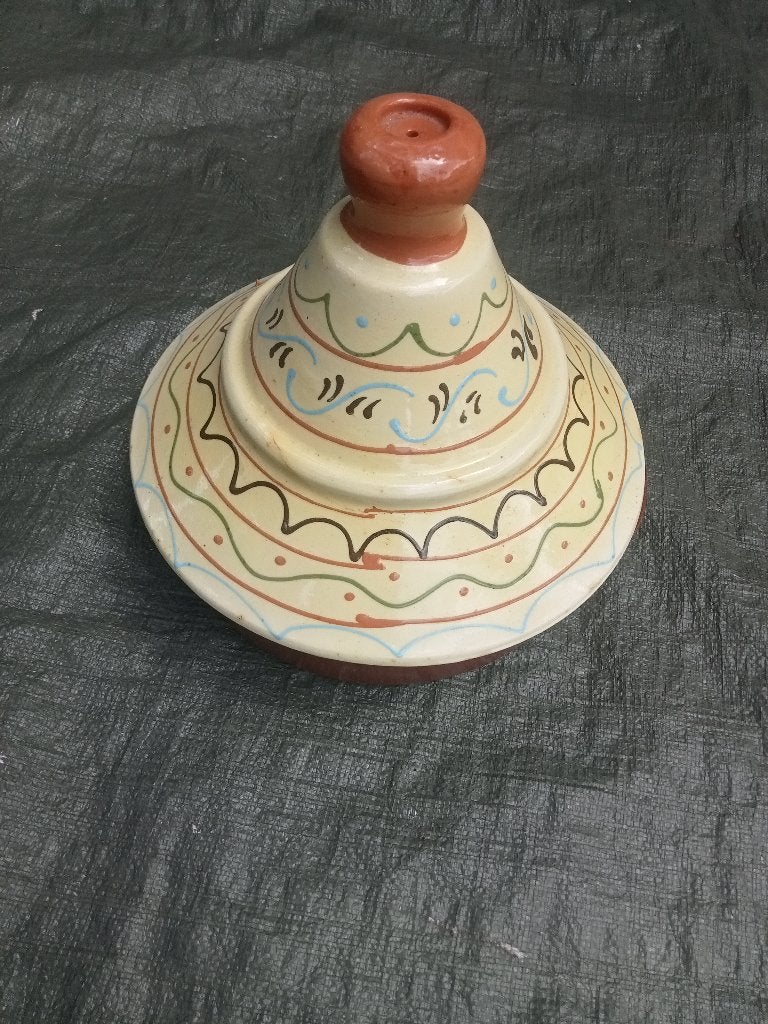 SIERLIJKE MAROKAANSE TAJINE AARDEWERK, Ophalen, Zo goed als nieuw, Steen/keramiek, Tajine