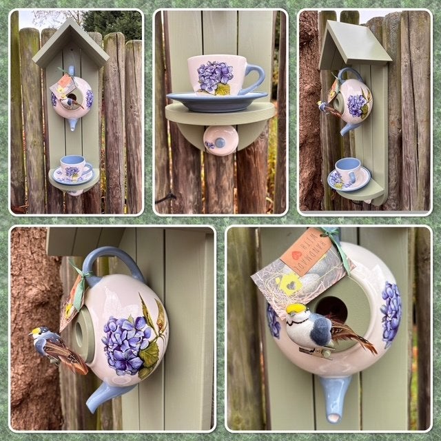 Cadeautip! JTS 'Hortensia' Theepot Vogelhuisje, Tuin en Terras, Ophalen of Verzenden, Nieuw