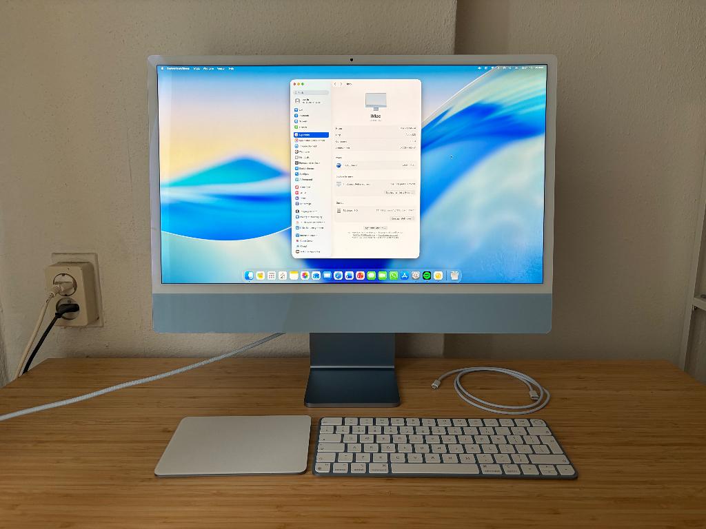 Blauwe iMac 2024, Computers en Software, Apple Desktops, Ophalen, 256 GB, IMac, 24 inch
