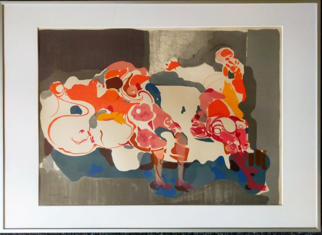 Paul Rebeyrolle - Silhouettes -Steendruk, Antiek en Kunst, Kunst | Schilderijen | Abstract, Ophalen