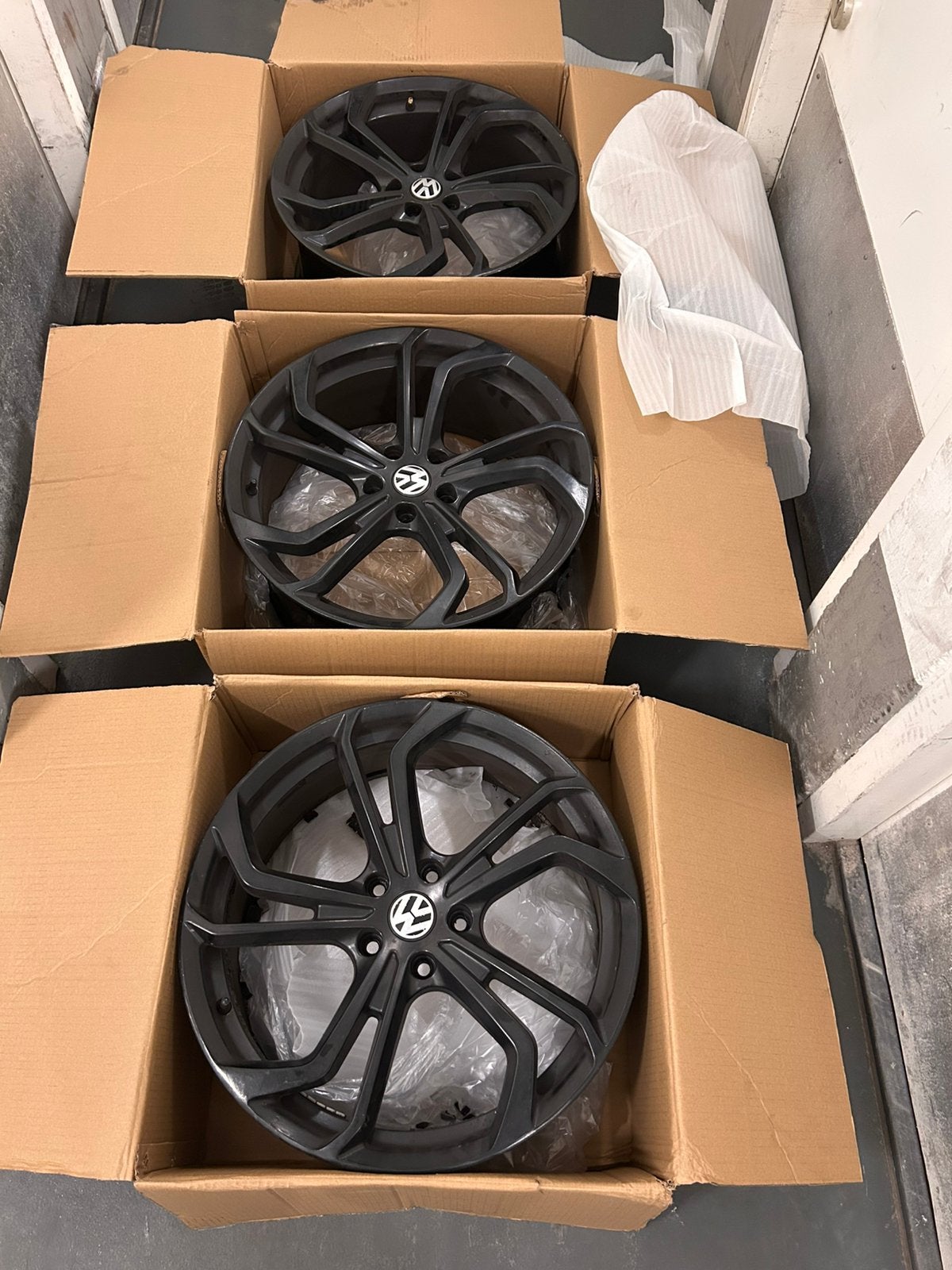 3x Volkswagen Golf TCR Look Velgen 19 inch 8J – Gebruikt, Gebruikt, Velg(en), 235 mm, Personenwagen