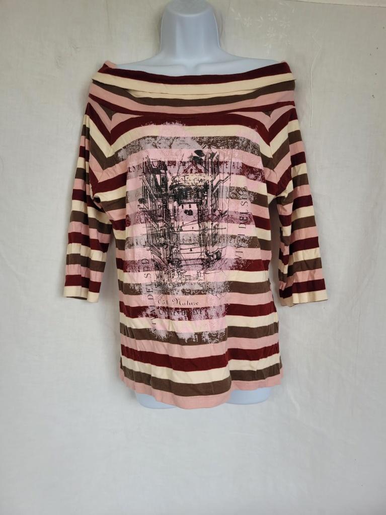 Grappig gestreept damesshirt mt 42 merk Street One, Overige kleuren, ., Maat 42/44 (L), Ophalen of Verzenden