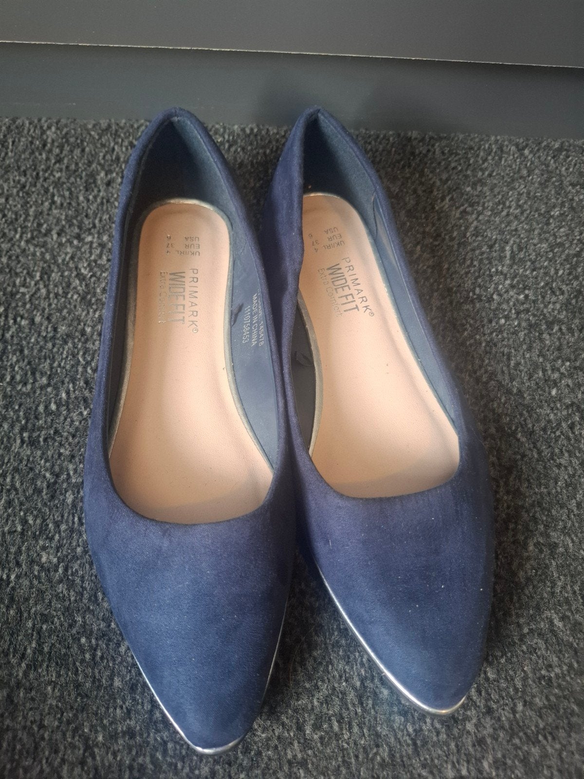 Primark Wide Fit Ballerina's - Maat 37, Gedragen, Primark, Blauw, Ballerina's