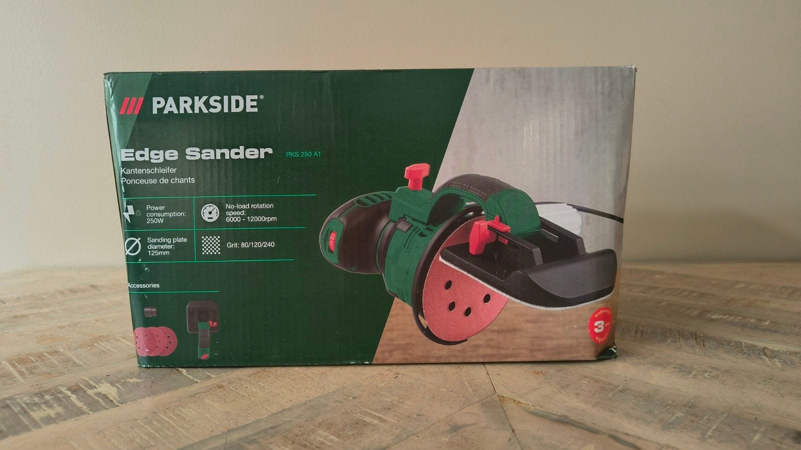 Parkside kantenschuurmachine, Ophalen of Verzenden, Nieuw, Minder dan 600 watt, Vlakschuurmachine