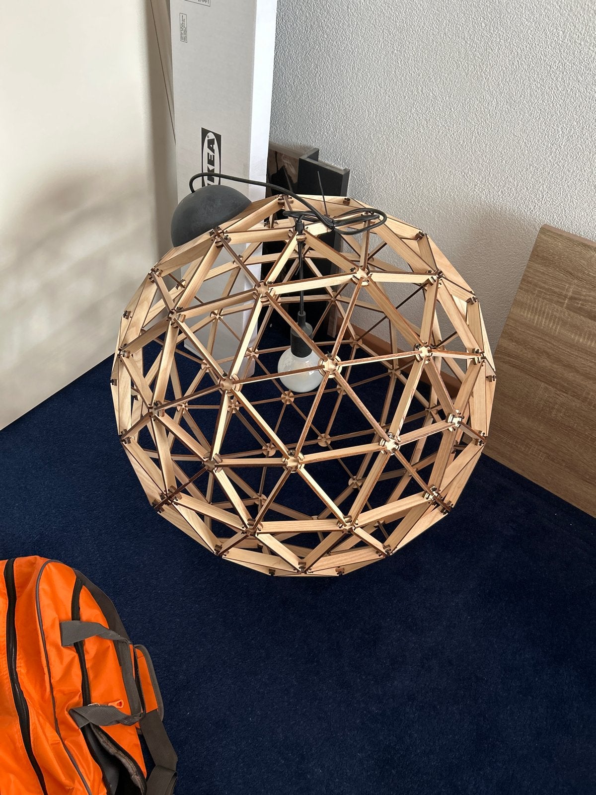 Binthout Bollelamp Ø75cm Houten Hanglamp, Ophalen, Nieuw, E27 (groot), Modern
