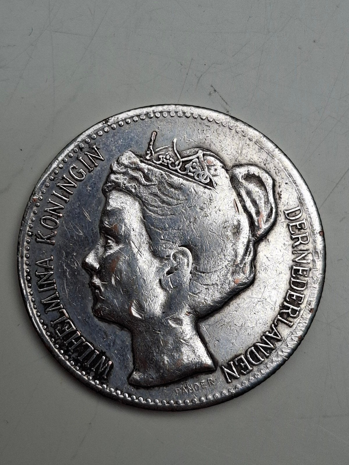 "Zilveren" Rijksdaalder 1898 Valse munt! Nepmunt, Ophalen of Verzenden, Vóór koninkrijk, 2½ gulden, Losse munt