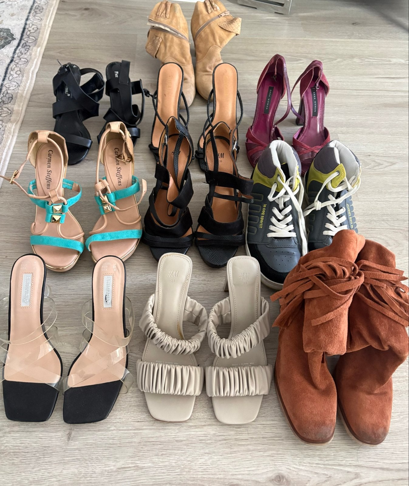 Partij 10 paar damesschoenen mt 37-39 - Zara, H&M e.a., Ophalen of Verzenden, Gedragen, Hoge laarzen