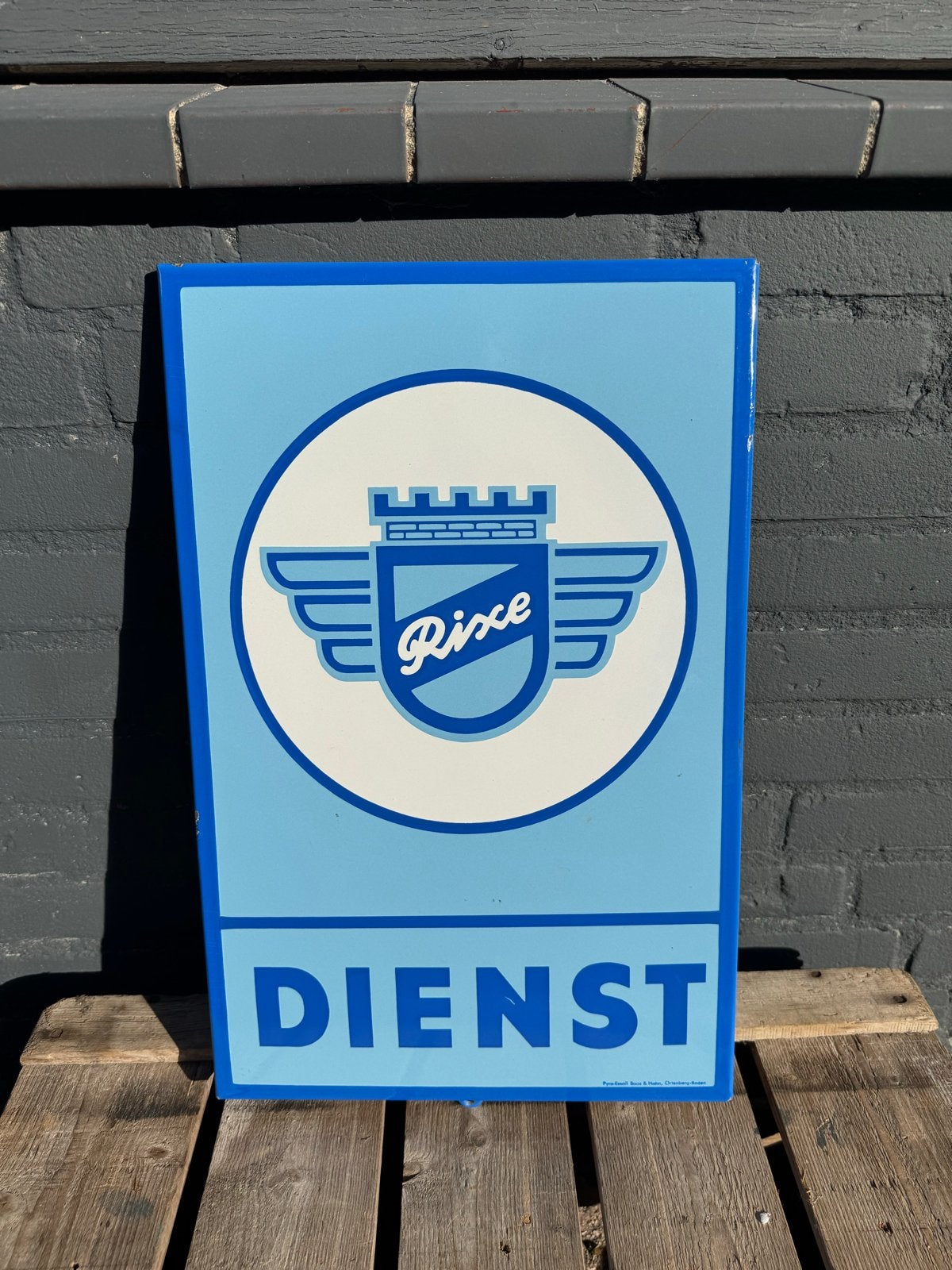 Vintage Rixe Emaille Reclamebord - Dienst, Ophalen of Verzenden