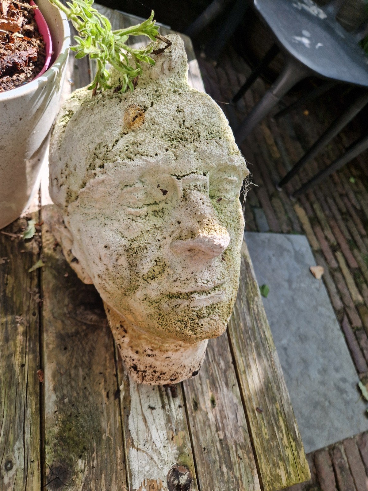gipsen hoofd man brocante, Ophalen
