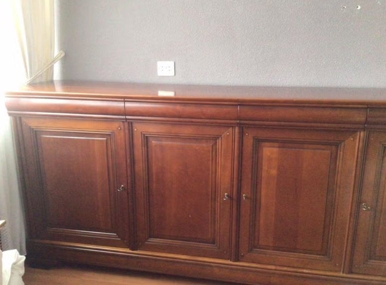 luxe dressoir van massief kersenhout. afm. 220 x95 x 50 cm., Huis en Inrichting, Met deur(en), Ophalen of Verzenden, Zo goed als nieuw