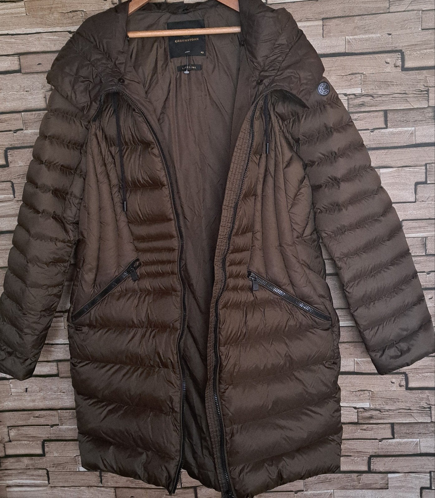 Creenstone Liteline winterjas, kaki groen, maat 42, Kleding | Dames, Verzenden, Creenstone, Maat 42/44 (L), Zo goed als nieuw