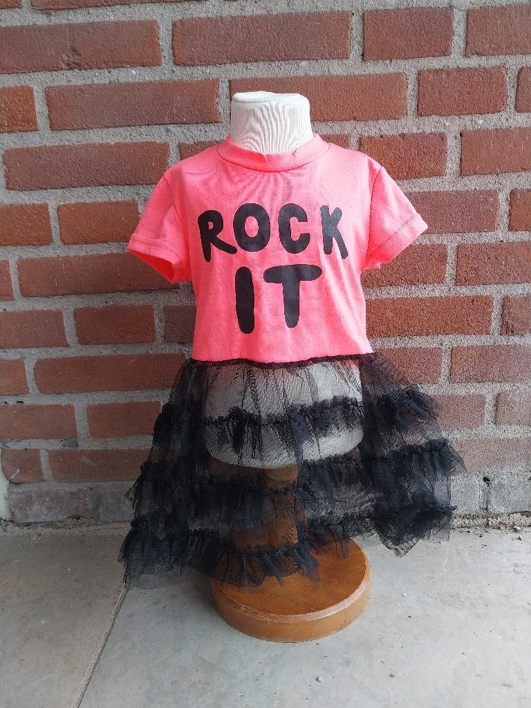 Chicaprie Stoer Neonroze Meisjesjurkje met Tutu ROCK IT M 86, Kinderen en Baby's, SO, Meisje, Jurkje of Rokje, Nieuw