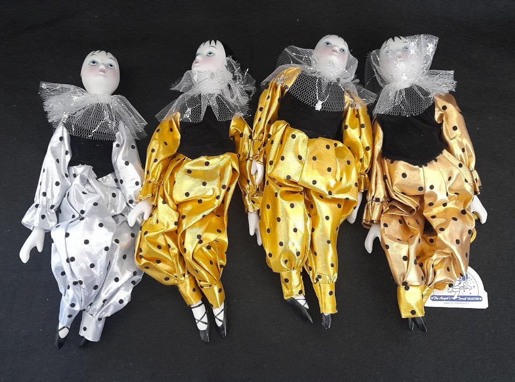4 clowns The Angel is Touch Collection met keramieken hoofd, Ophalen of Verzenden
