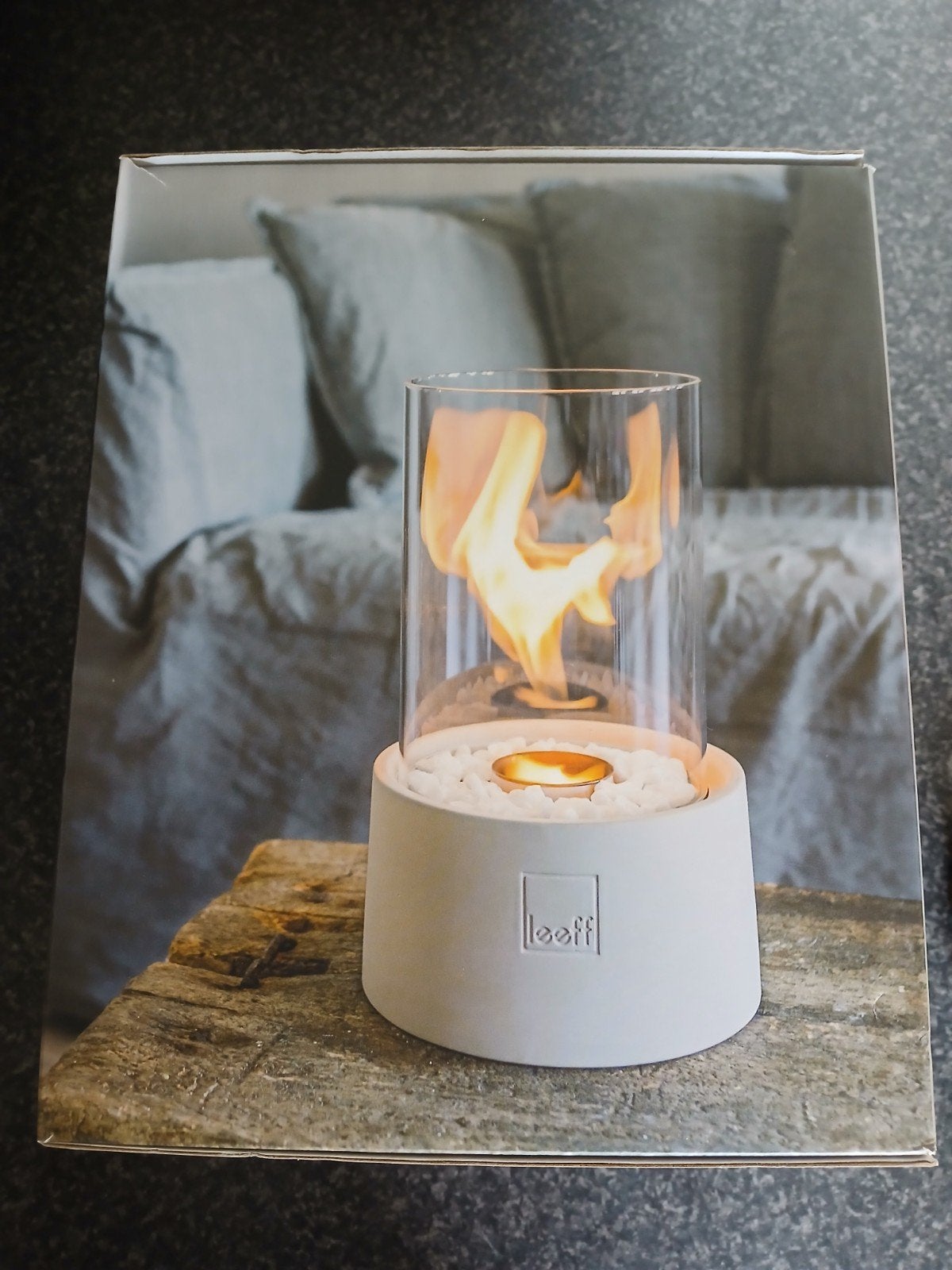 Leeff Stone Fire 'White' Bio-ethanol Tafelhaard, Ophalen of Verzenden, Nieuw, Vrijstaande haard, Overige soorten