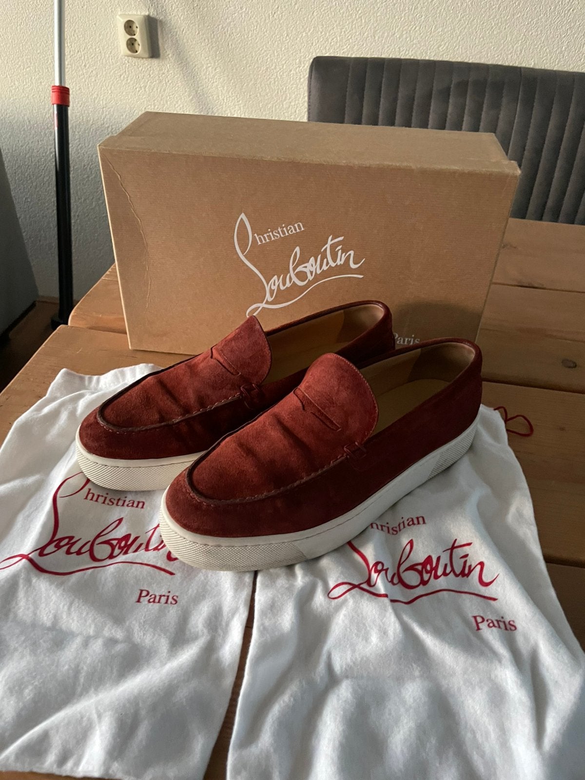 Originele louboutin instappers maat 44, Overige kleuren, Zo goed als nieuw, Loafers, Ophalen