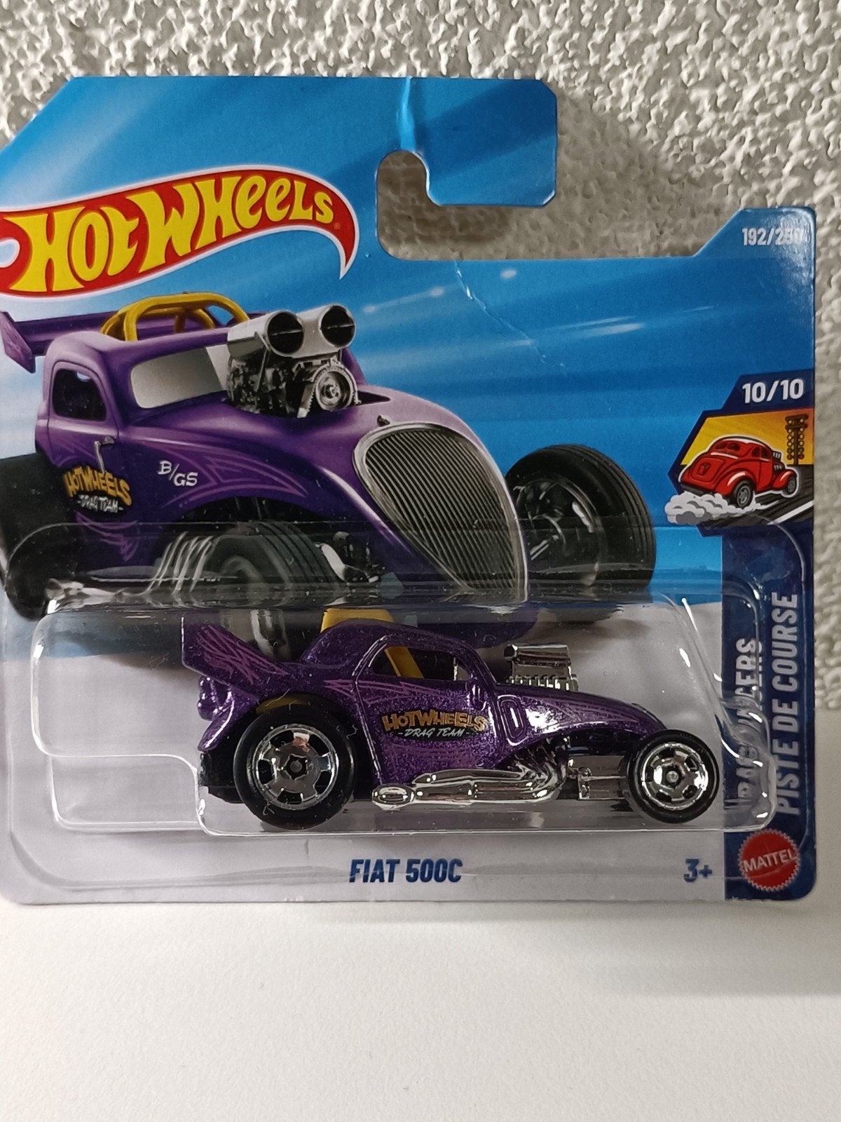 Hot Wheels Fiat 500C Drag Team - Paars (192/250), Ophalen of Verzenden, Nieuw